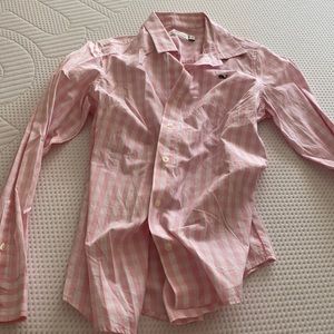 Pink and white gingham vineyard vines top